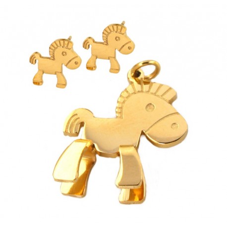 Örhängen Hästen Callisto i guld-doublé