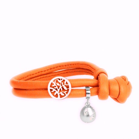 Läderarmband  Orange Candy